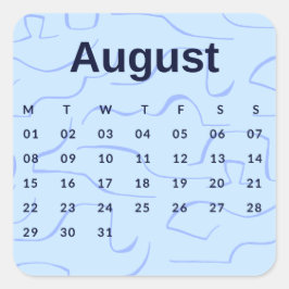 Pegatinas mes del año - August (S'K) *2022 Fyrkantigt Klistermärke
