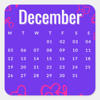 Pegatinas mes del año - December (S'C) Fyrkantigt Klistermärke