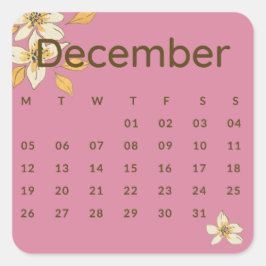 Pegatinas mes del año - December (S'F) *2022 Fyrkantigt Klistermärke