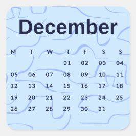 Pegatinas mes del año - December (S'K) *2022 Fyrkantigt Klistermärke