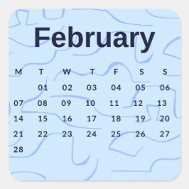 Pegatinas mes del año - February (S'K)*2022 Fyrkantigt Klistermärke