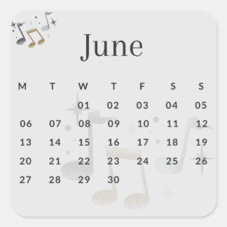 Pegatinas mes del año - June (S'I) *2022 Fyrkantigt Klistermärke