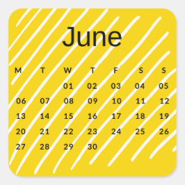 Pegatinas mes del año - June (S'J) *2022 Fyrkantigt Klistermärke