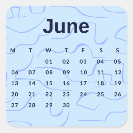 Pegatinas mes del año - June (S'K) *2022 Fyrkantigt Klistermärke