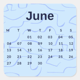 Pegatinas mes del año - June (S'K) *2022 Fyrkantigt Klistermärke