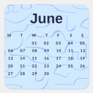 Pegatinas mes del año - June (S'K) *2022 Fyrkantigt Klistermärke