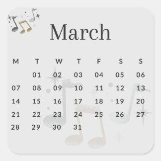 Pegatinas mes del año - March (S'I) *2022 Fyrkantigt Klistermärke