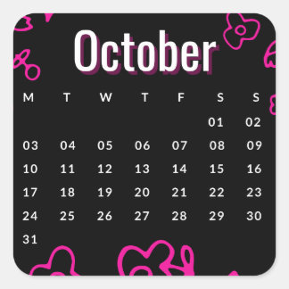 Pegatinas mes del año - October (S'D) Fyrkantigt Klistermärke