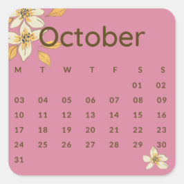 Pegatinas mes del año - October (S'F) *2022 Fyrkantigt Klistermärke