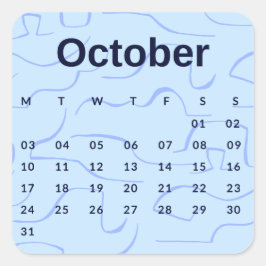 Pegatinas mes del año - October (S'K) *2022 Fyrkantigt Klistermärke