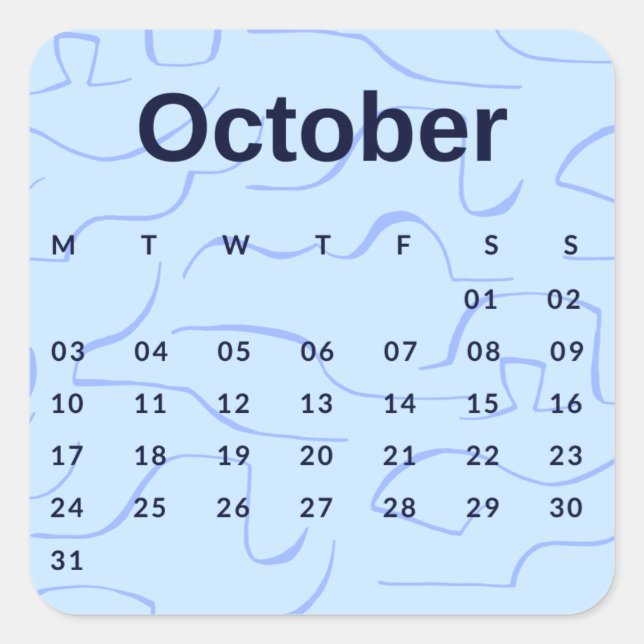 Pegatinas mes del año - October (S'K) *2022 Fyrkantigt Klistermärke (Framsida)