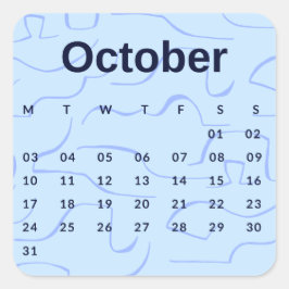 Pegatinas mes del año - October (S'K) *2022 Fyrkantigt Klistermärke
