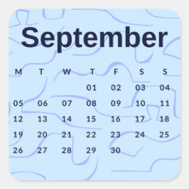 Pegatinas mes del año - September (S'K) *2022 Fyrkantigt Klistermärke