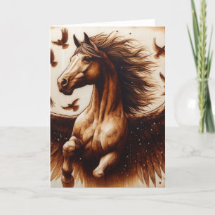 Pegaus Sepia med fåglar Kort