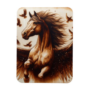 Pegaus Sepia med fåglar Magnet