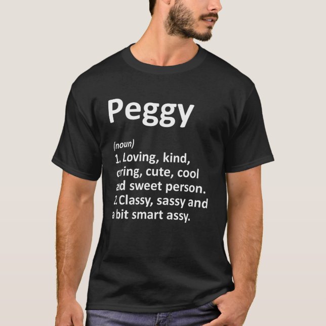PEGGY Definition Personlig Namn Funny Birthday T Shirt (Framsida)