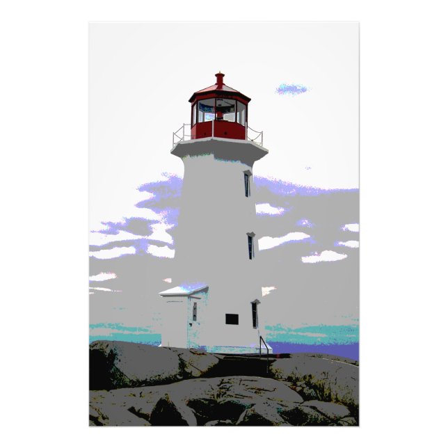 Peggy's cove fotoprint fyr Nova Scotia Fototryck (Framsidan)