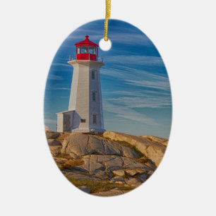 Peggy's Cove fyr Julgransprydnad Keramik