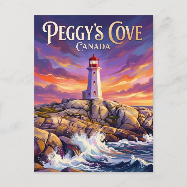 Peggy's Cove fyr Kanada Vykort (Framsida)