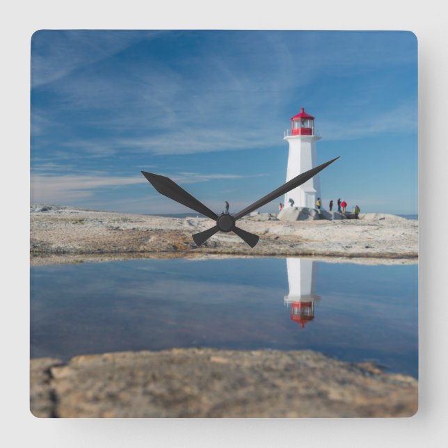 Peggy's Cove Lighthouse | Kanada Fyrkantig Klocka (Framsida)