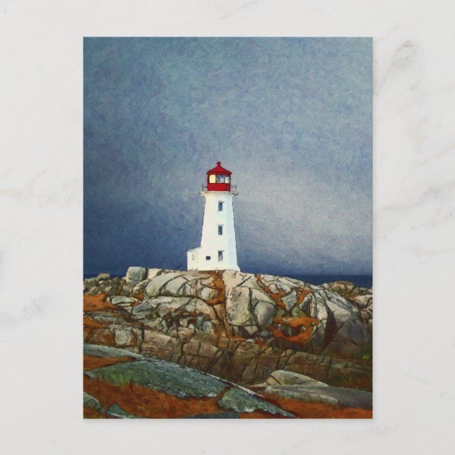 Peggys Cove Lighthouse Nova Scotia Canada Art Card Vykort (Framsida)