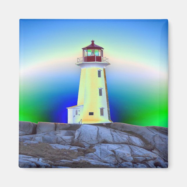 Peggy's Cove Lighthouse Nova Scotia fridge Magnet (Framsidan)