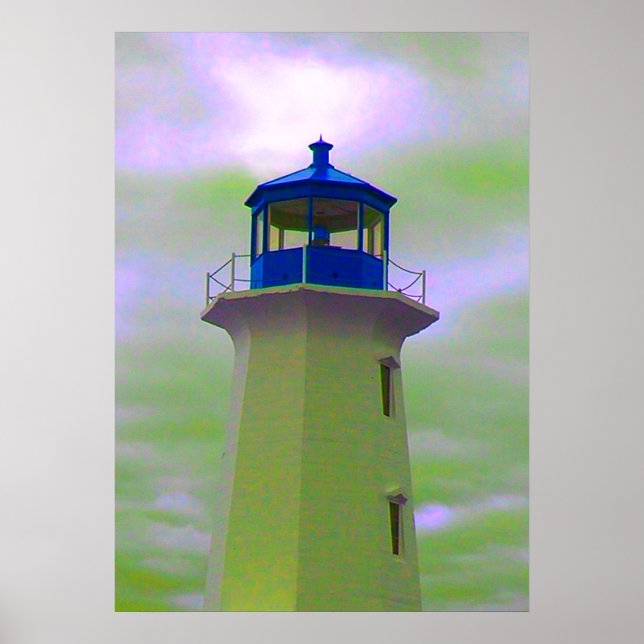 Peggy's Cove Lighthouse poster Nova Scotia Blue (Framsidan)