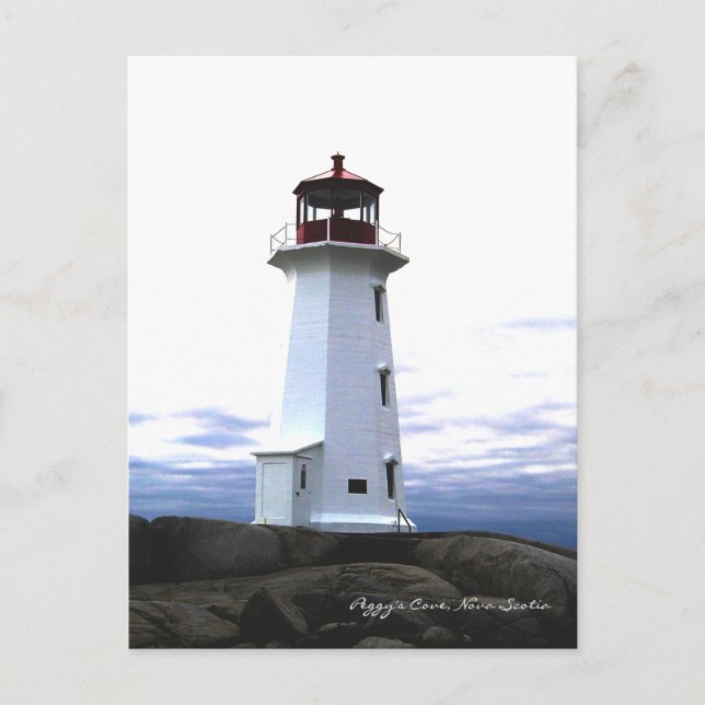 Peggy's Cove Lighthouse Route Nova Scotia Vykort (Framsida)
