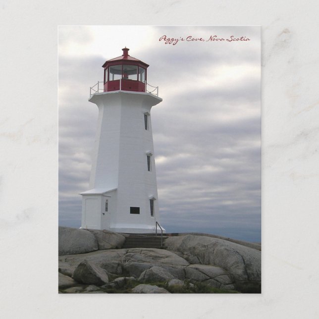 Peggy's Cove Lighthouse Route Nova Scotia Vykort (Framsida)