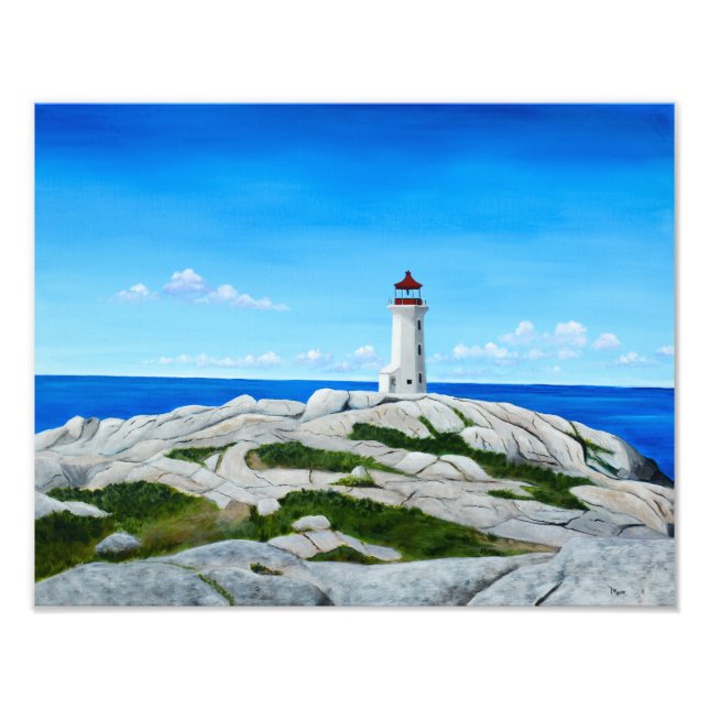 Peggy's Cove Nova Scotia fyr Fototryck (Framsidan)