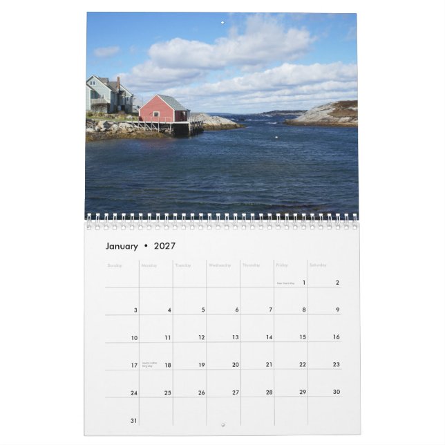 Peggys Cove, Nova Scotia Kalender (Jan 2027)