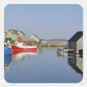 Peggy's Cove, Nova Scotia, Kanada Fyrkantigt Klistermärke
