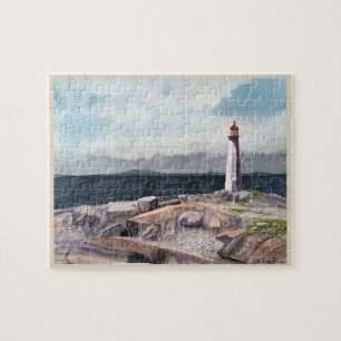 PEGGYS COVE, NOVA SCOTIA, VATTENFÄRG PUSSEL