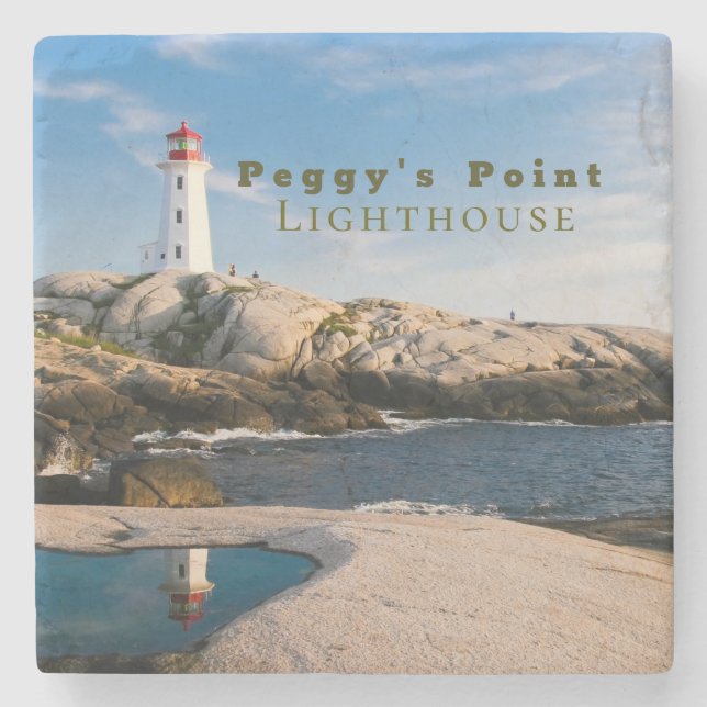 Peggys Point Lighthouse Atlantic Kanada Stenunderlägg (Framsidan)