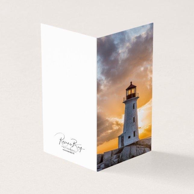 Peggys Point Lighthouse Sunset Note Card Kort (Utsida)