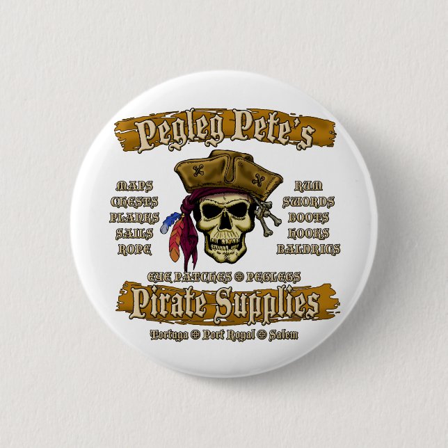 Pegleg Pete's Pirat Supplies Knapp (Framsida)