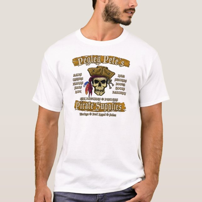 Pegleg Petes pirattillförsel Tee Shirt (Framsida)
