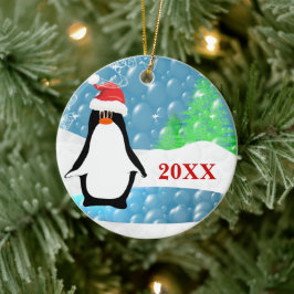 Peguin jul Family Photo Ornament