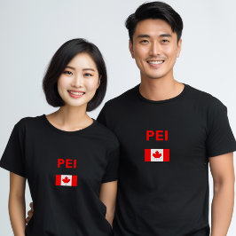 PEI Canada Canadian Flagga Mörk Färg T Shirt