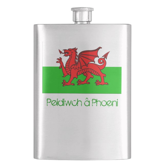 Peidiwch â Phoeni walesiska Hipflask Fickplunta (Framsidan)