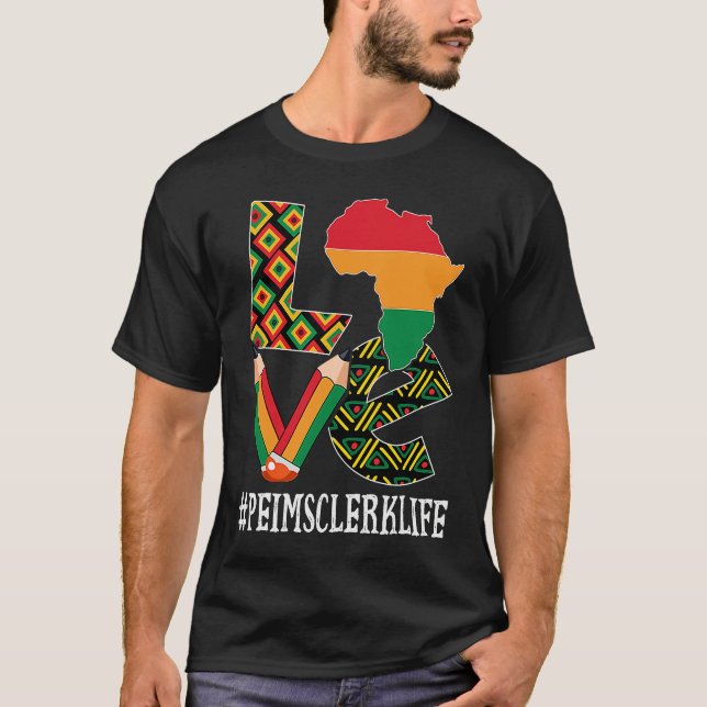 Peims Clerk Love Map African American Black Histor T Shirt (Framsida)