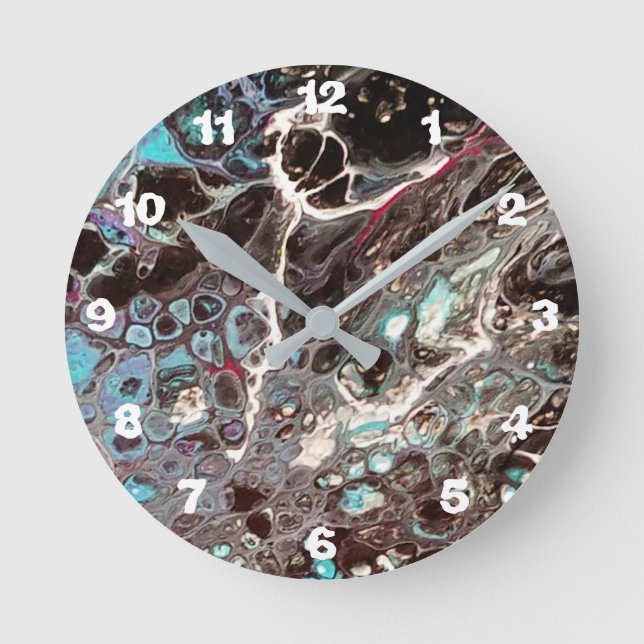 Peinture abstraite artisanale - Kook Art - Horloge Rund Klocka (Framsida)