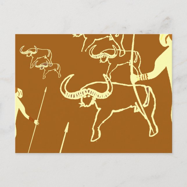 Peinture rupestre tassili préhistoire  vykort (Framsida)