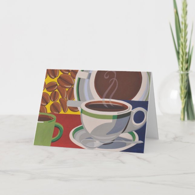 Peka av beskådar kaffekortet kort (Framsida)