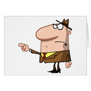 Peka för finger för chef ilsket hälsningskort