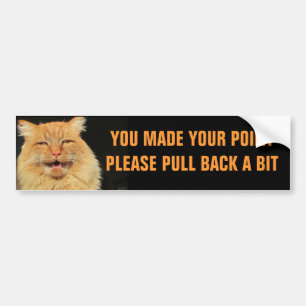 Peka gjort. Tillbaka talande katt Meme för handta Bildekal