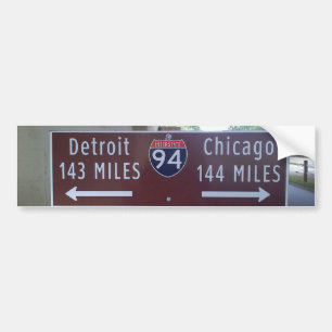 Peka halvvägs, Detroit Chicago. Bildekal