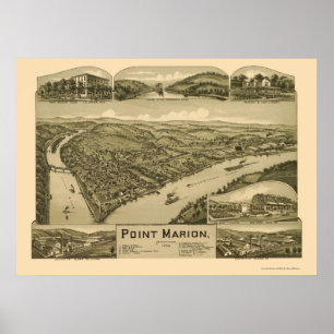 Peka Marion, den panorama- kartan för PA - 1902 Poster