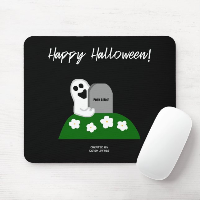 Peka på en Boo Ghost Mouse Pad Musmatta (Med mus)