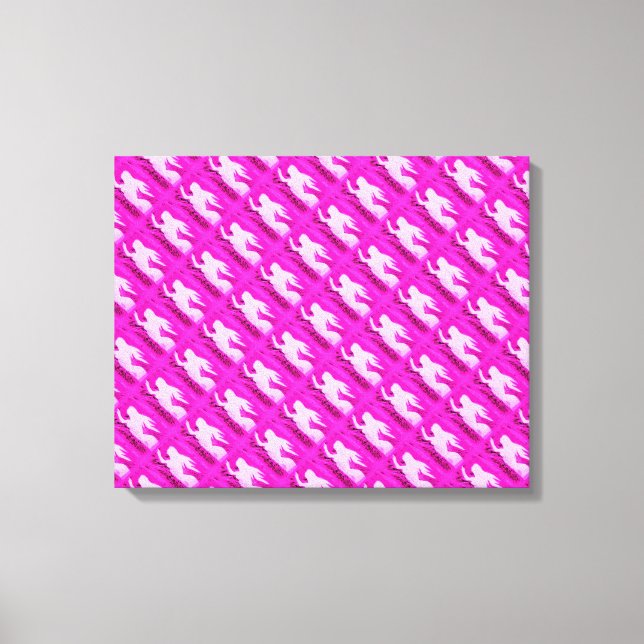 peka på rosa sjöjungfruar canvastryck (Framsida)